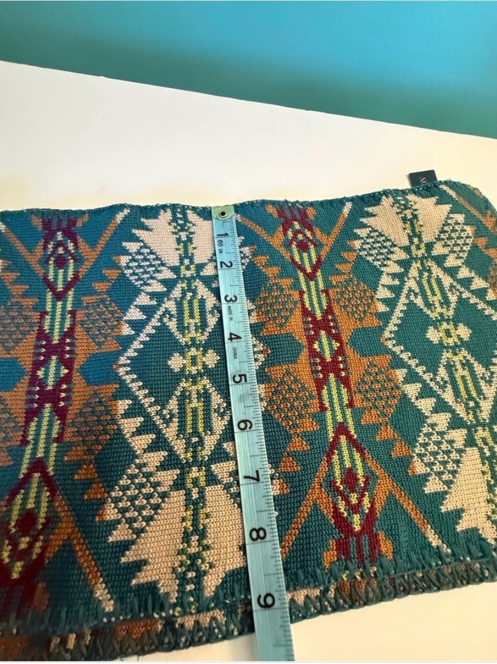 Pendleton Teal Aztec-Pattern Scarf - Picture 5 of 5